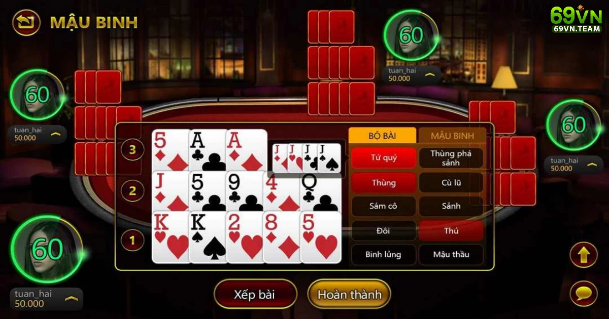 Cách xếp bài Mậu Binh để tối ưu tỷ lệ thắng